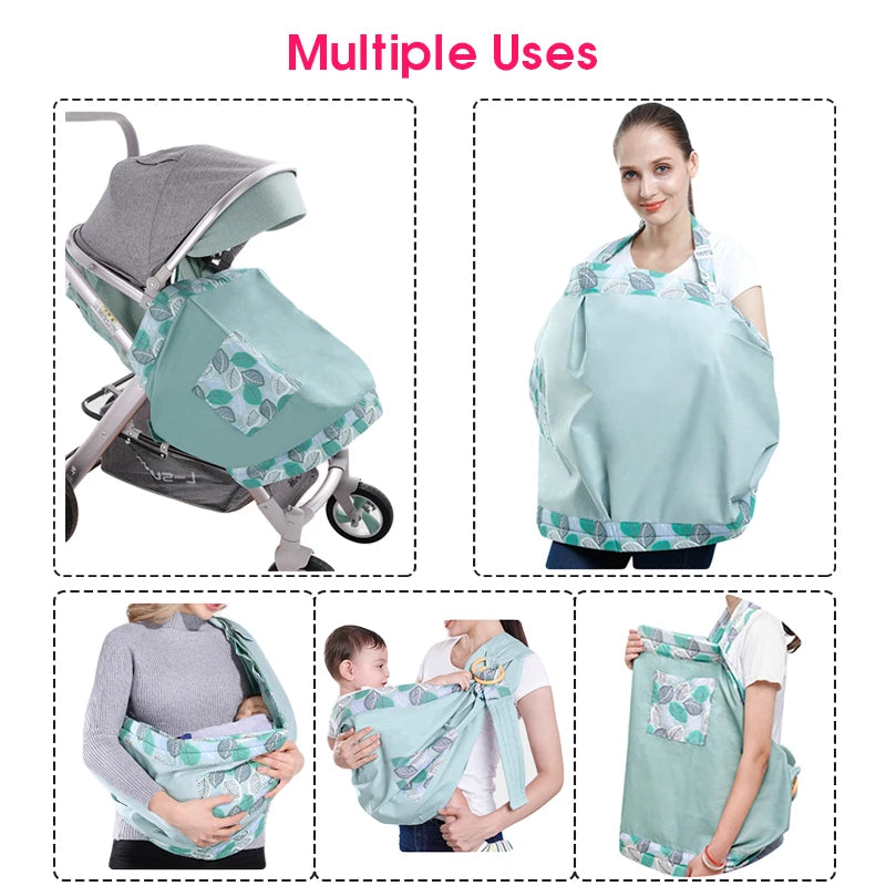 Écharpe de Portage Bébé 0-36 Mois — Coton Mesh Respirant, Couvre-aläitement Inclus