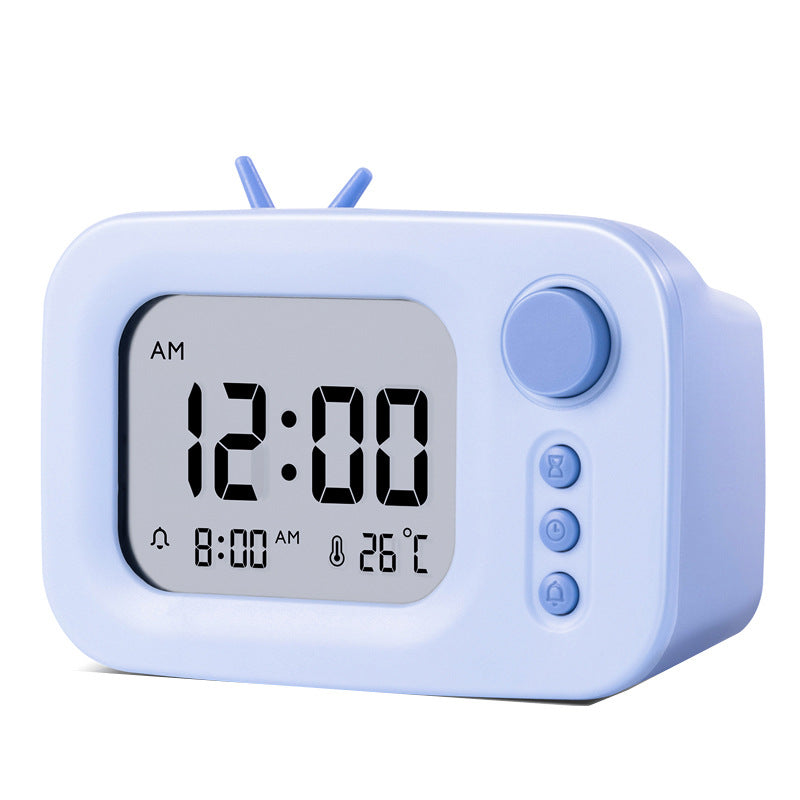 Deli LE104 alarm clock for students: new, cute, simple, children's, home, intelligent, multifunctional electronic alarm clock