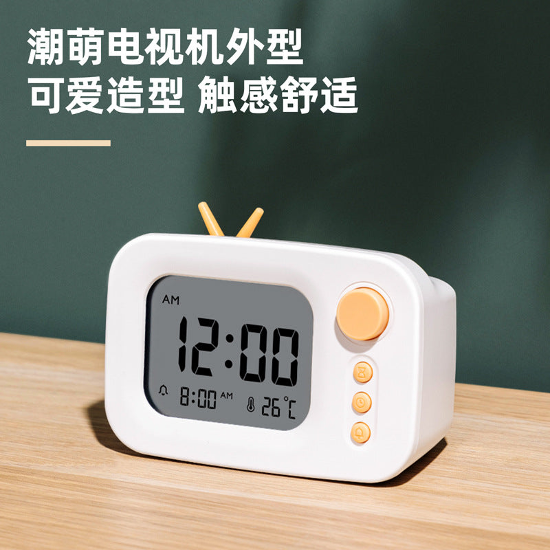 Deli LE104 alarm clock for students: new, cute, simple, children's, home, intelligent, multifunctional electronic alarm clock