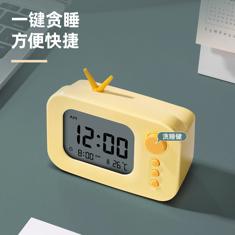 Deli LE104 alarm clock for students: new, cute, simple, children's, home, intelligent, multifunctional electronic alarm clock