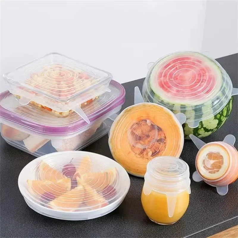 Couvercles Silicone Extensibles 6 Pièces — Conservation Alimentaire Réutilisable