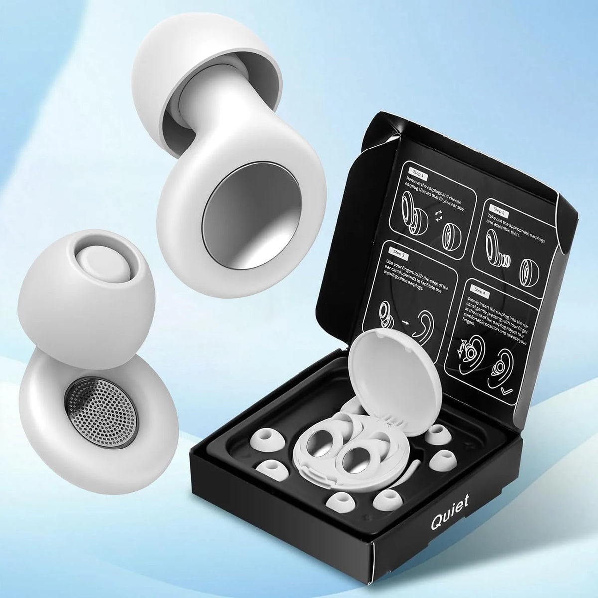 Bouchons d'Oreilles Anti-Bruit 25dB — Silicone Doux Réutilisables