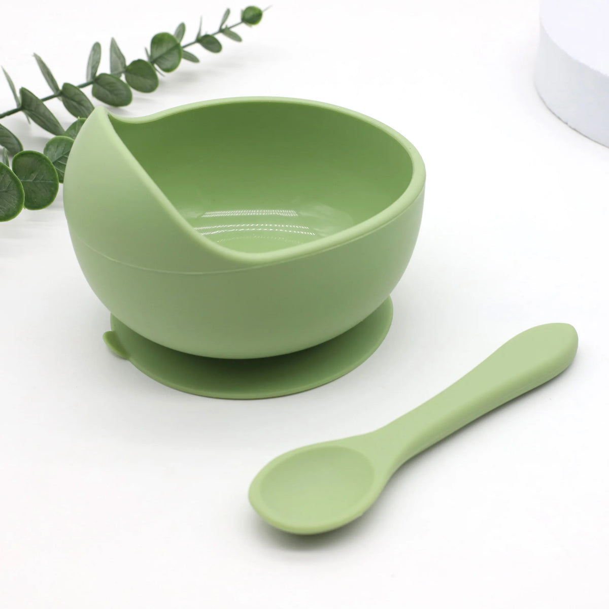 Bol Alimentation Bébé Silicone avec Ventouse & Cuillère — Début de Diversification