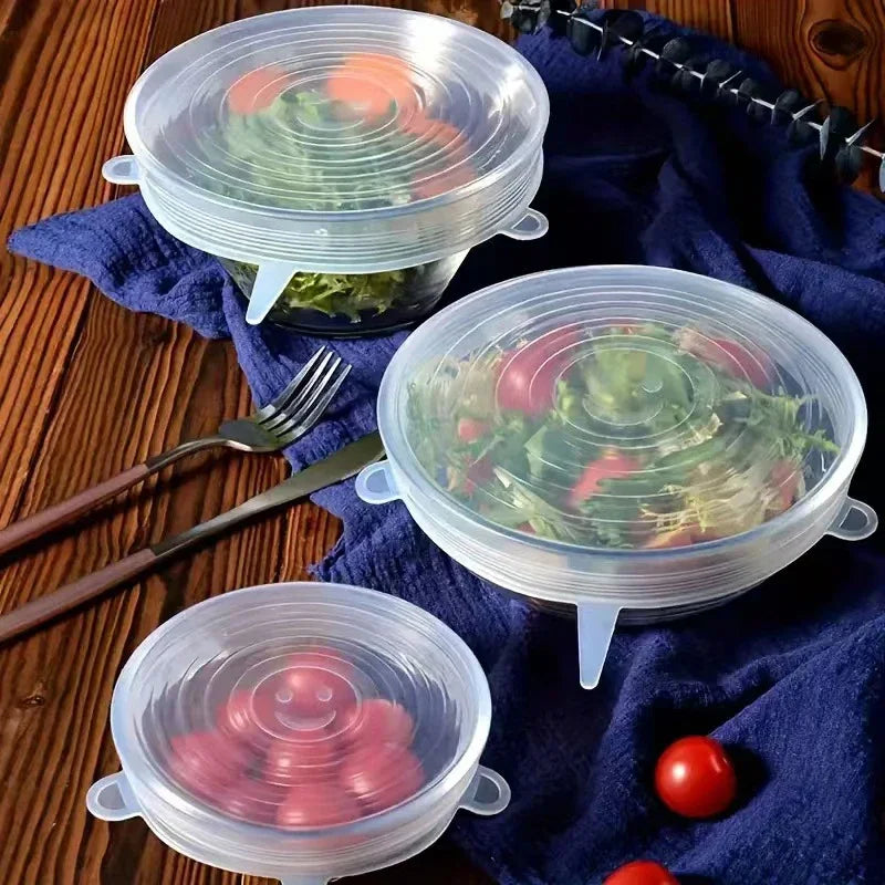 Couvercles Silicone Extensibles 6 Pièces — Conservation Alimentaire Réutilisable