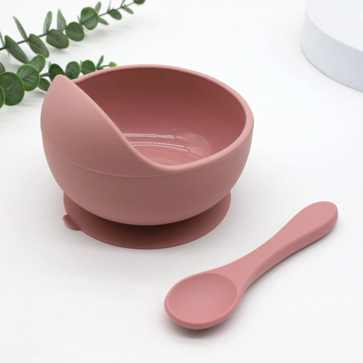 Bol Alimentation Bébé Silicone avec Ventouse & Cuillère — Début de Diversification