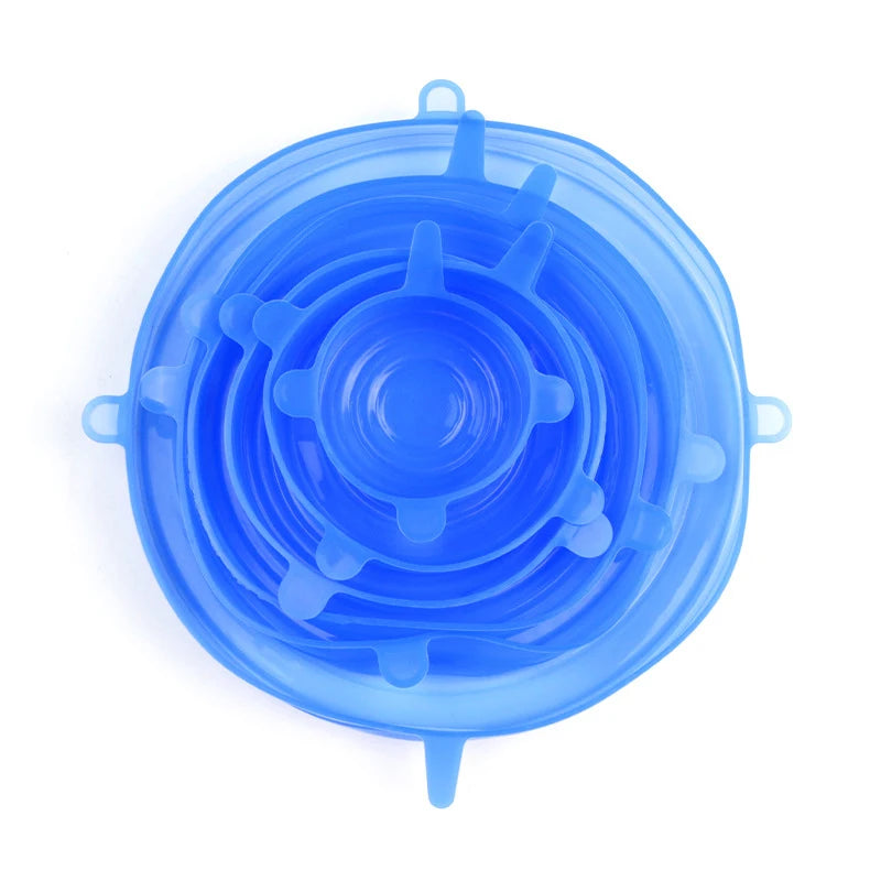 Couvercles Silicone Extensibles 6 Pièces — Conservation Alimentaire Réutilisable
