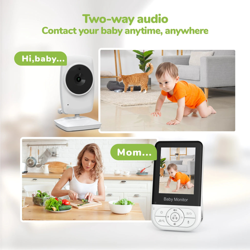 2.8-inch Wireless Intercom Baby Camera with Temperature Display Baby Monitor Babysitter