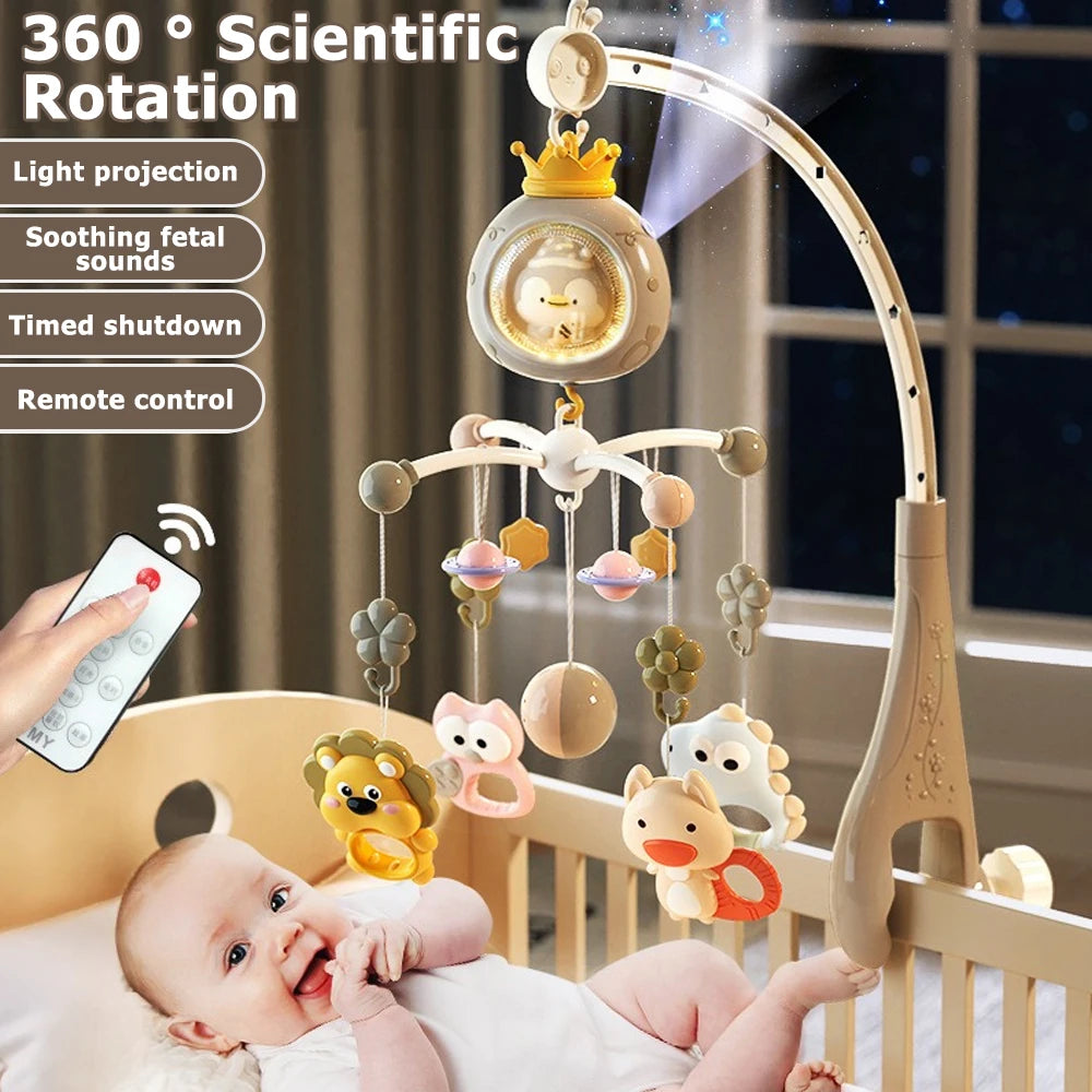 Mobile Musical Bébé avec Projecteur & Veilleuse — Télécommande