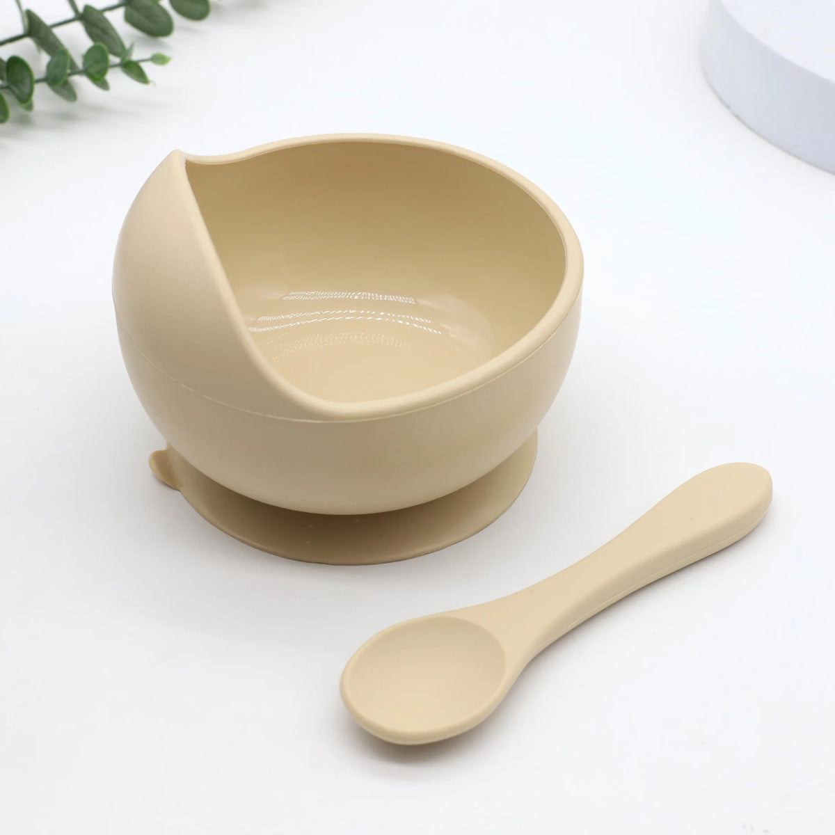Bol Alimentation Bébé Silicone avec Ventouse & Cuillère — Début de Diversification