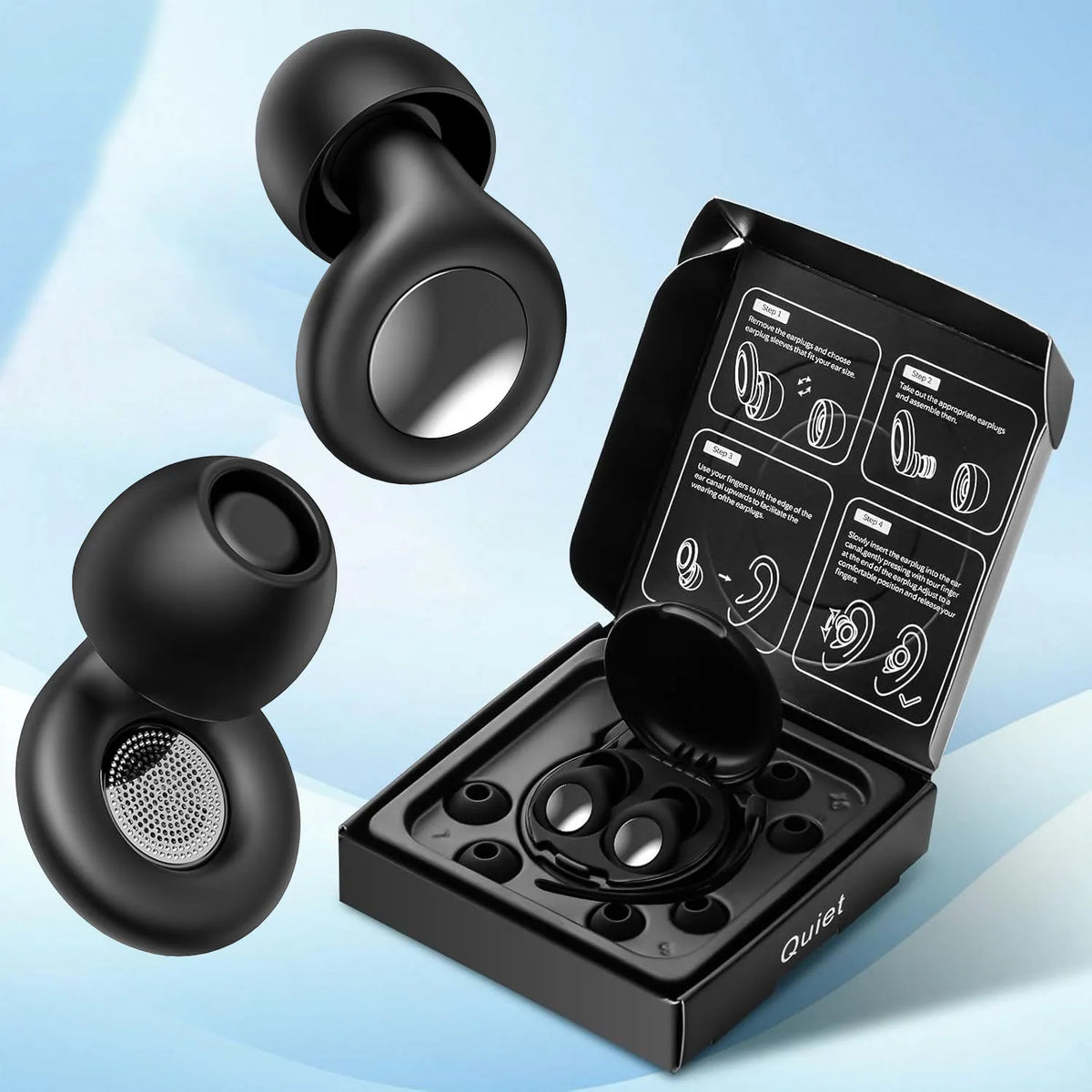 Bouchons d'Oreilles Anti-Bruit 25dB — Silicone Doux Réutilisables