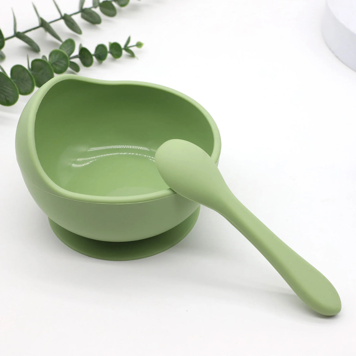 Bol Alimentation Bébé Silicone avec Ventouse & Cuillère — Début de Diversification