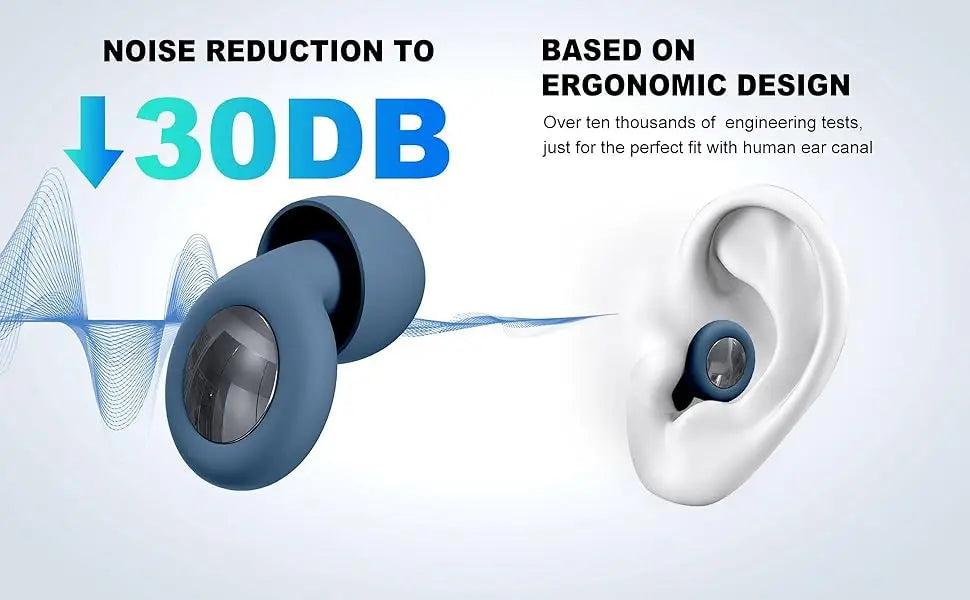 Bouchons d'Oreilles Anti-Bruit 25dB — Silicone Doux Réutilisables