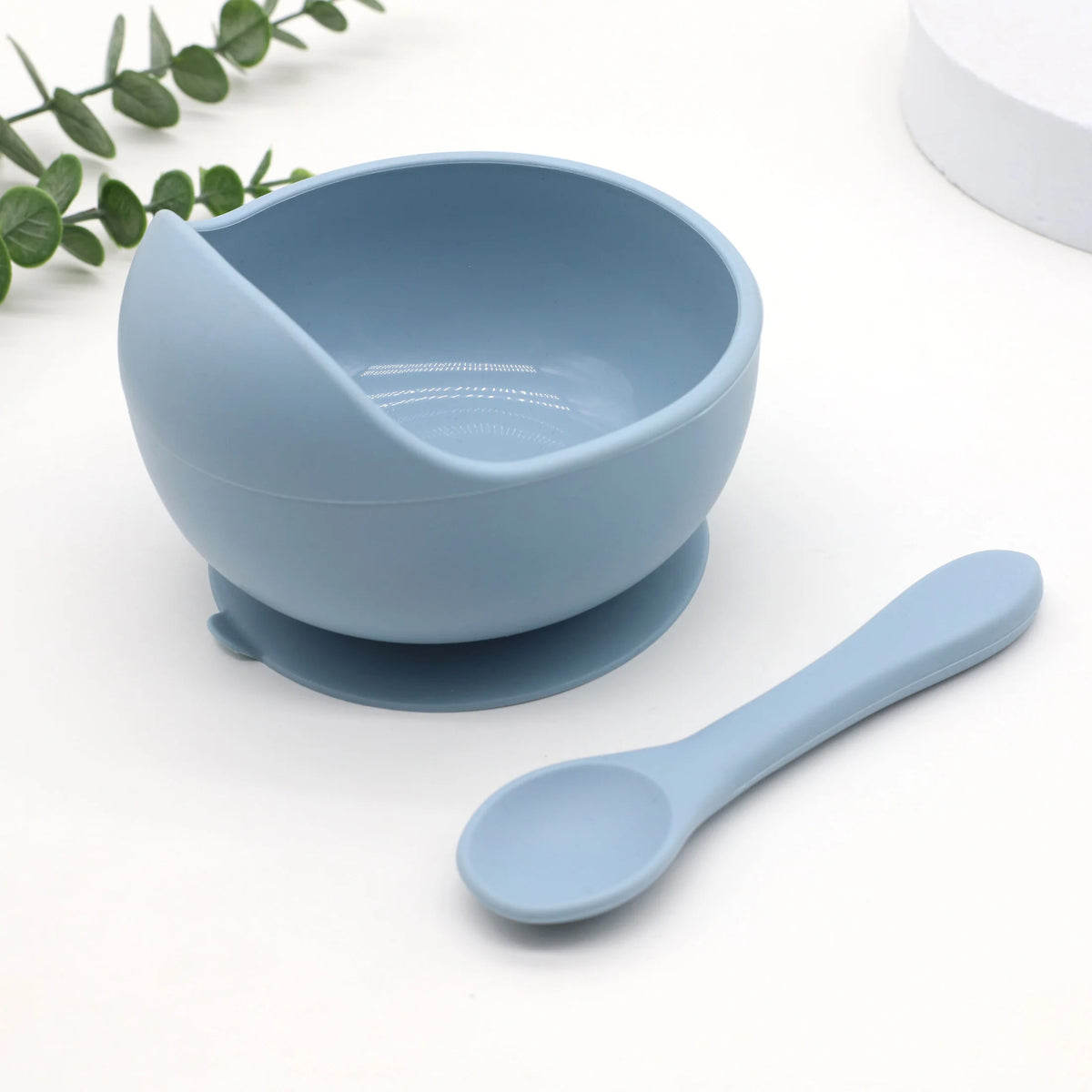 Bol Alimentation Bébé Silicone avec Ventouse & Cuillère — Début de Diversification