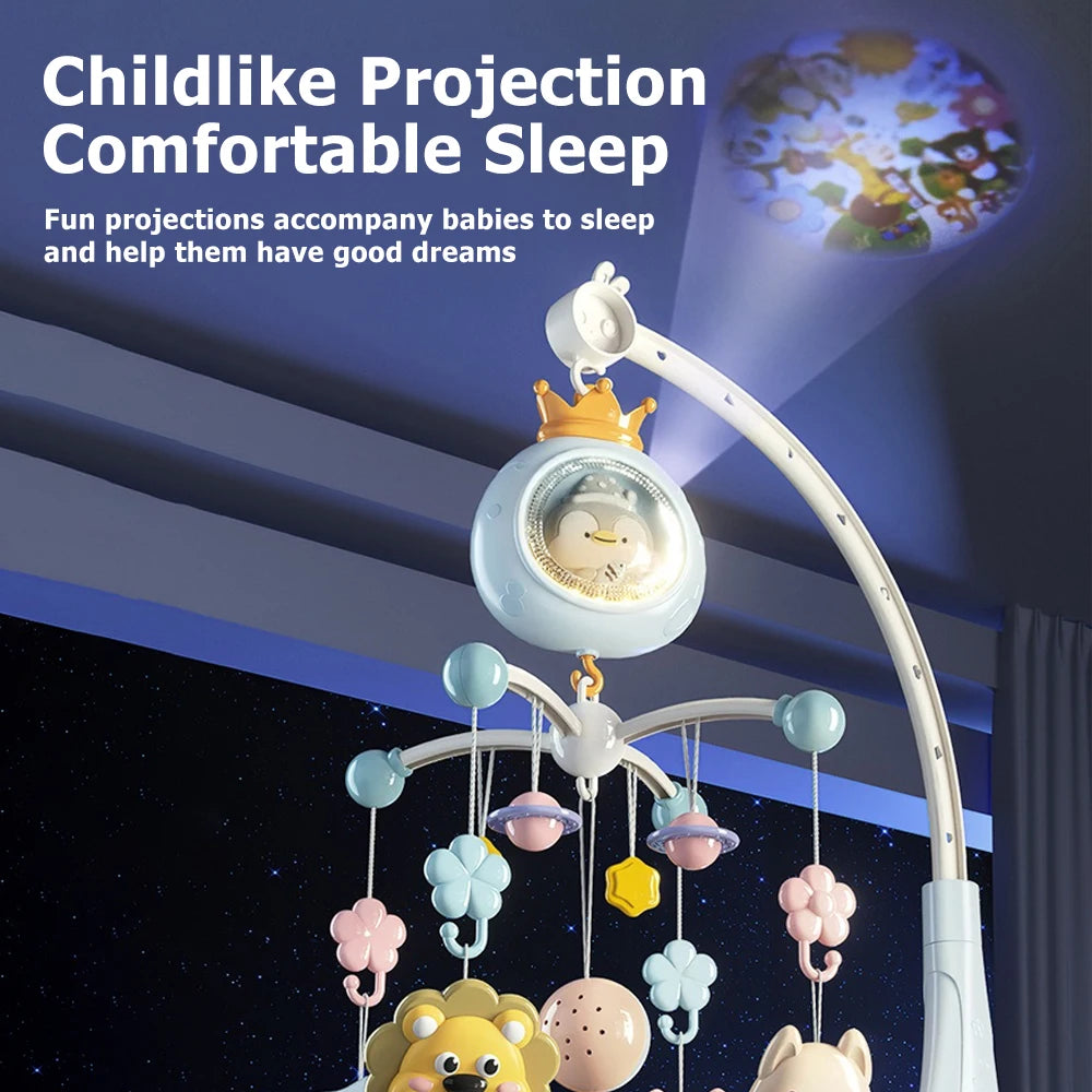 Mobile Musical Bébé avec Projecteur & Veilleuse — Télécommande