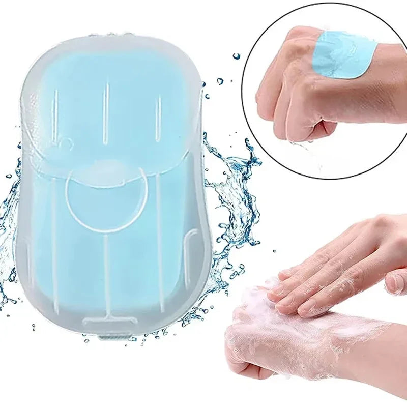 Savon Papier Jetable 50 Pièces — Boîte Pocket pour Voyage & Camping