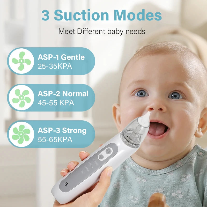 Nasal Aspirator for Baby Electric Nose Aspirator for Toddler Nose Sucker Automatic Nose Cleaner with Music and 3 Silicone Tips