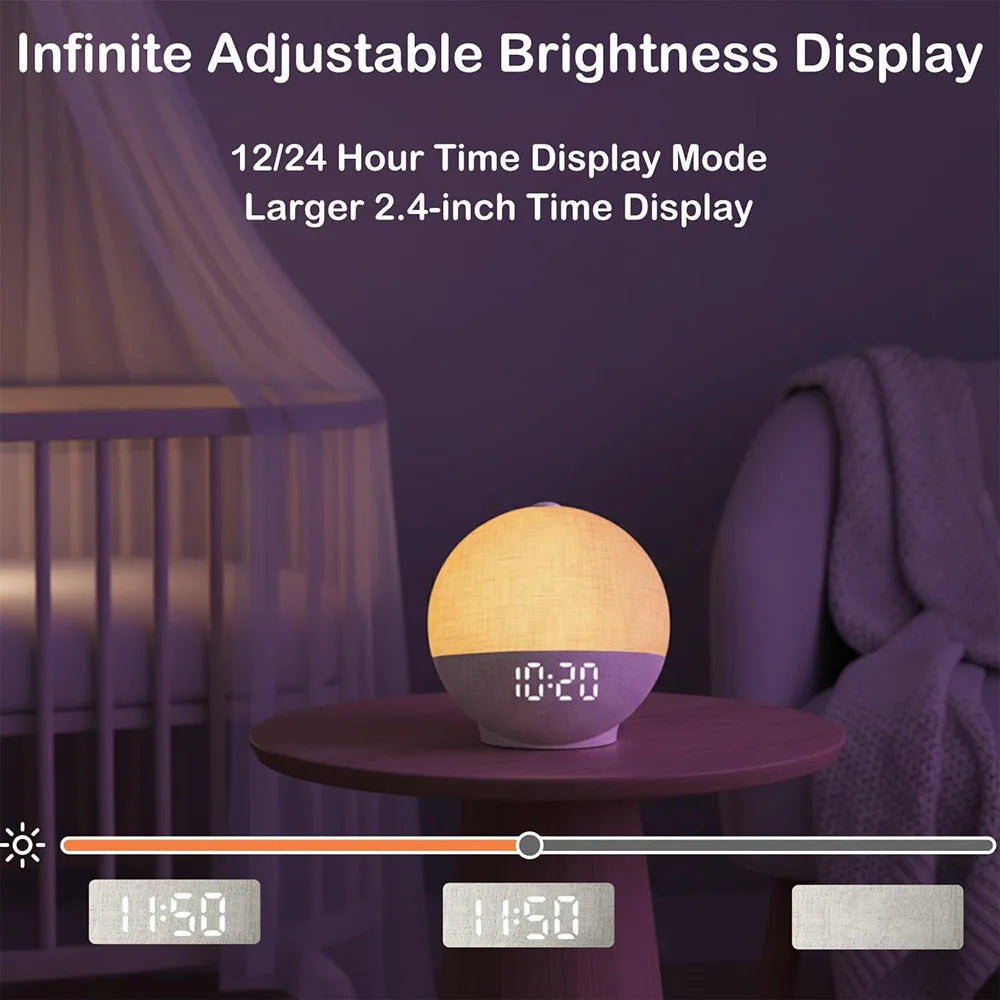 Réveil Lumineux Simulation Lever de Soleil — Bruit Blanc, Bluetooth & Veilleuse