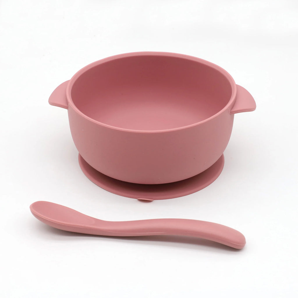 Bol Silicone Bébé 3 Pièces avec Couvercle & Ventouse — Set Repas Complet