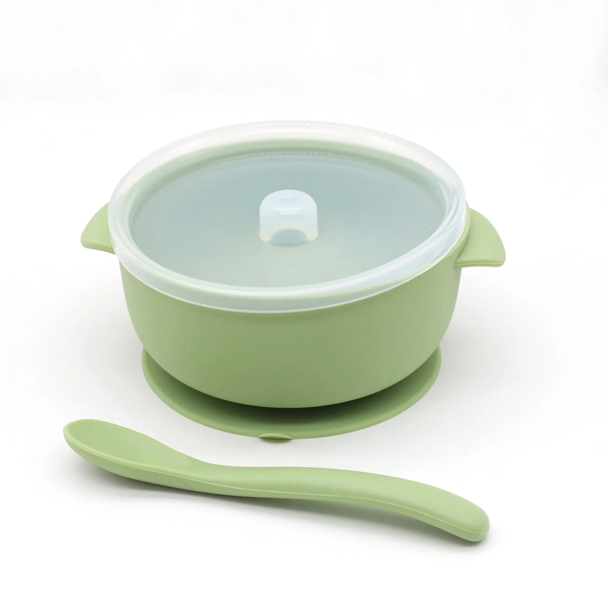 Bol Silicone Bébé 3 Pièces avec Couvercle & Ventouse — Set Repas Complet
