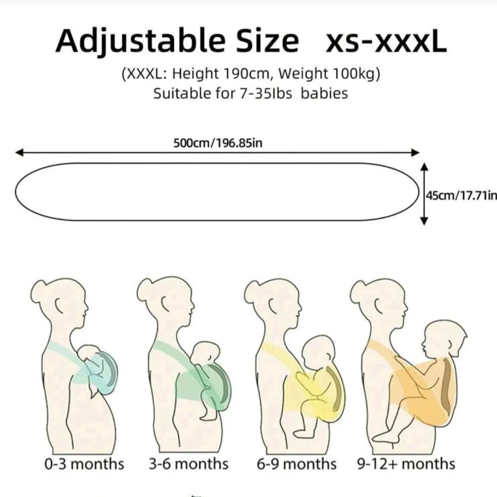 Porte-Bébé Avant Multifonction — Allaitement, Sommeil & Sortie, Tissu Tricoté