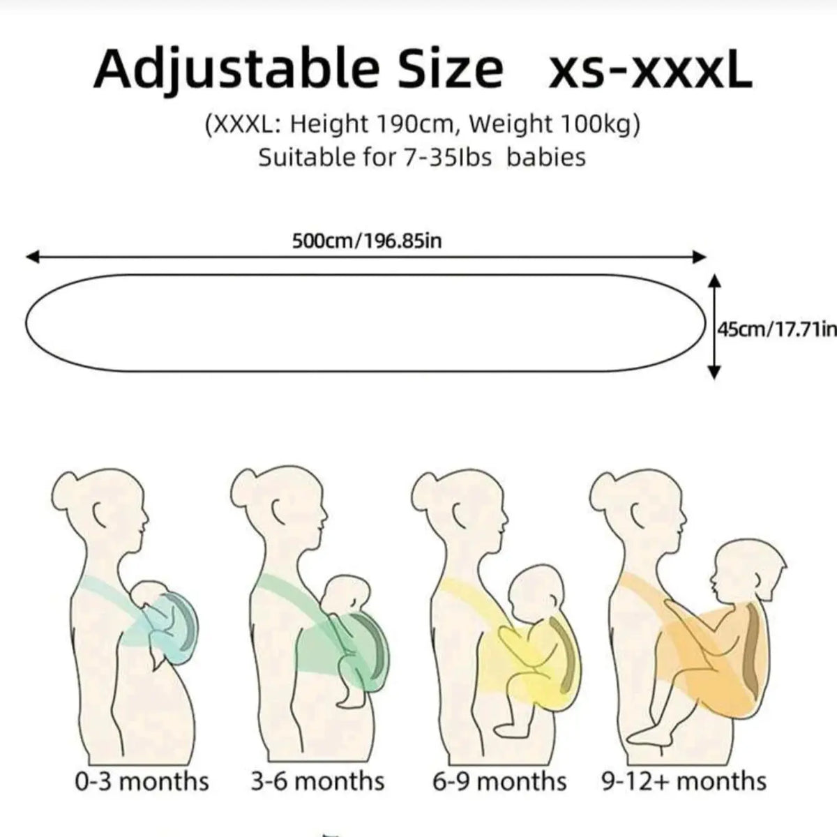 Porte-Bébé Avant Multifonction — Allaitement, Sommeil & Sortie, Tissu Tricoté