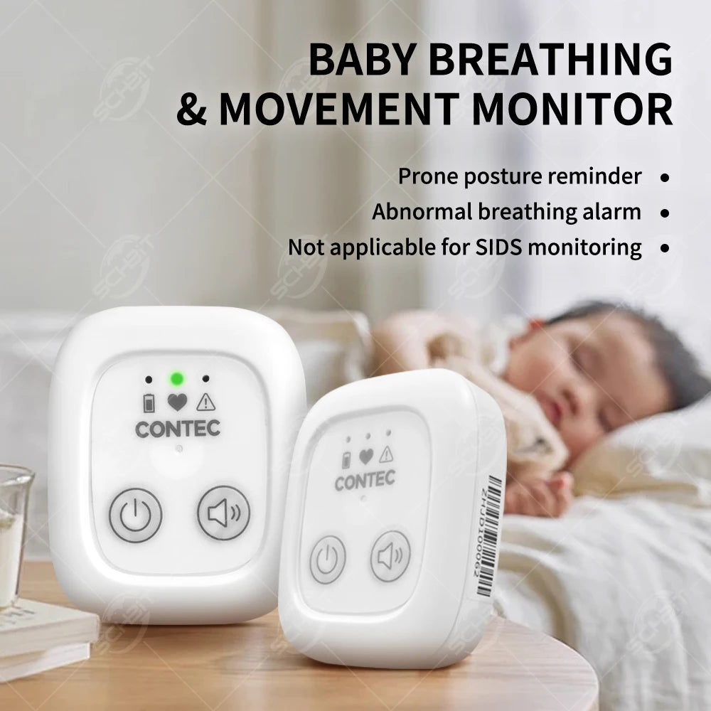 Baby Breathing Movement Monitor, Infant Respiratory Sensor with Vibration Sound Alarm, Sleep Safety Abdominal Movement Detection