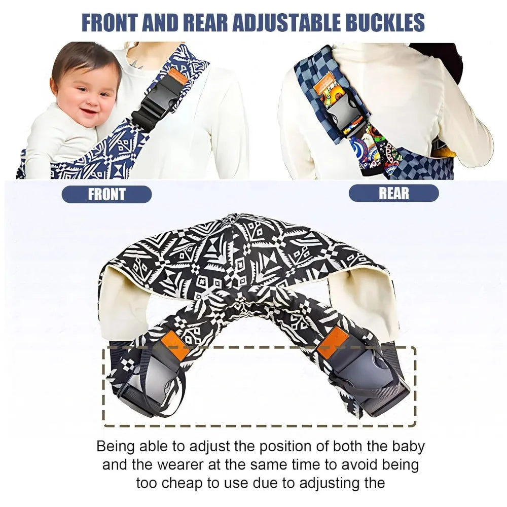 Porte-Bébé Bandoulière Ajustable — Siège de Hanche, Mains Libres