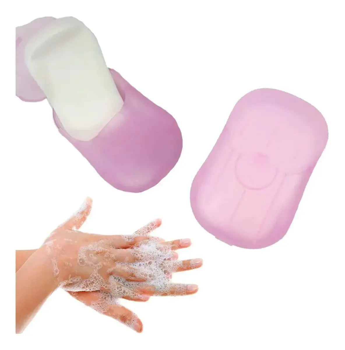 Savon Papier Jetable 50 Pièces — Boîte Pocket pour Voyage & Camping