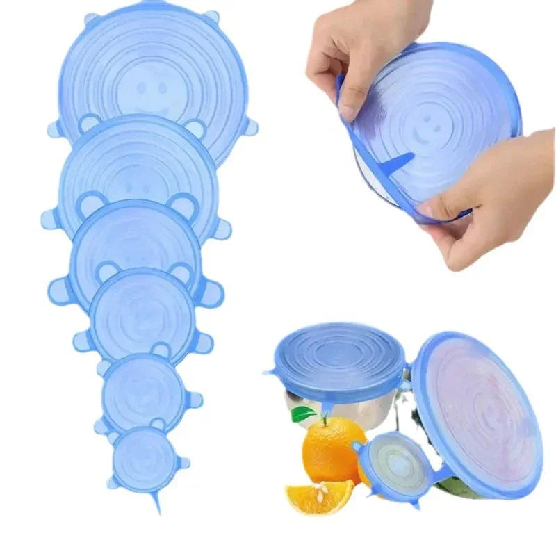 Couvercles Silicone Extensibles 6 Pièces — Conservation Alimentaire Réutilisable