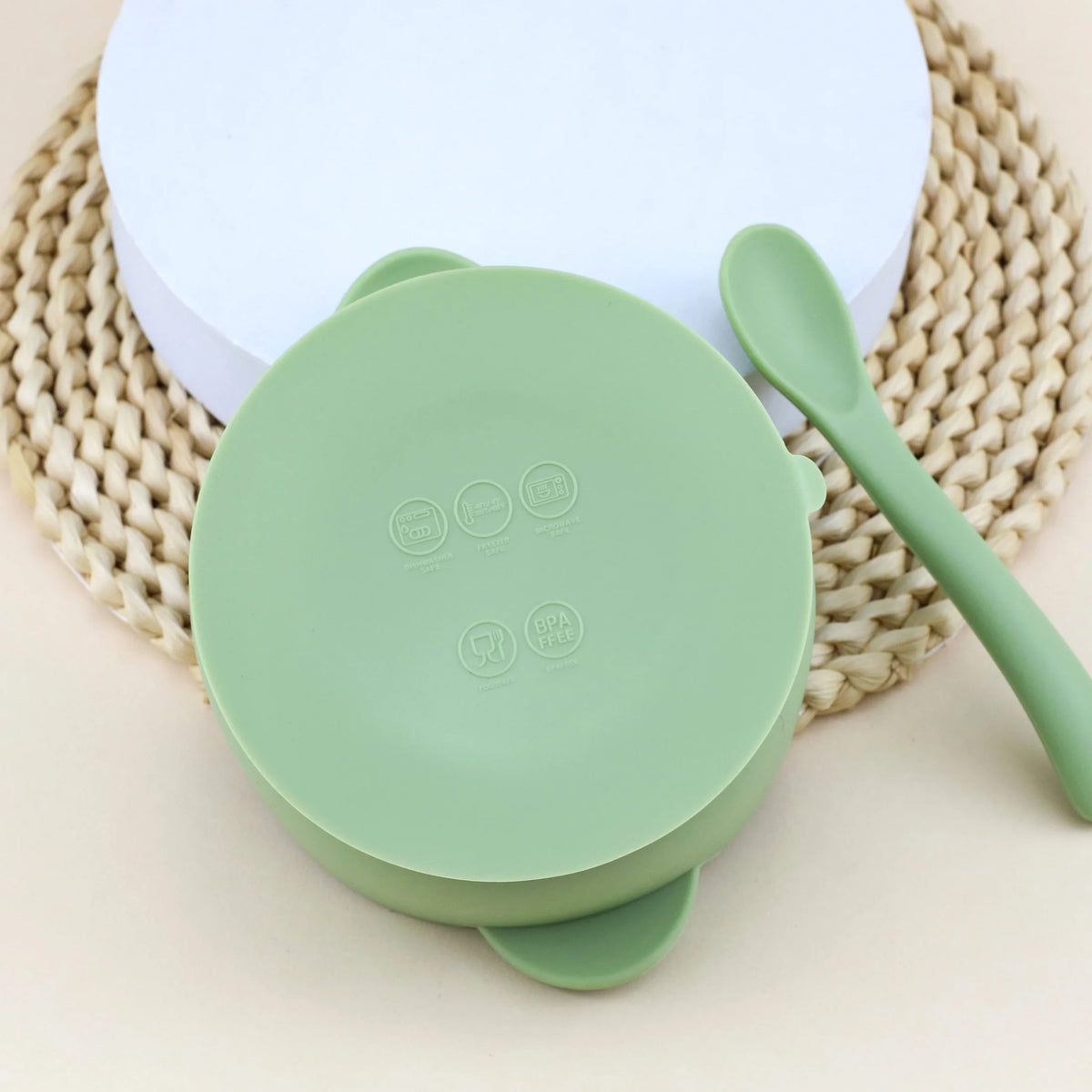 Bol Silicone Bébé 3 Pièces avec Couvercle & Ventouse — Set Repas Complet