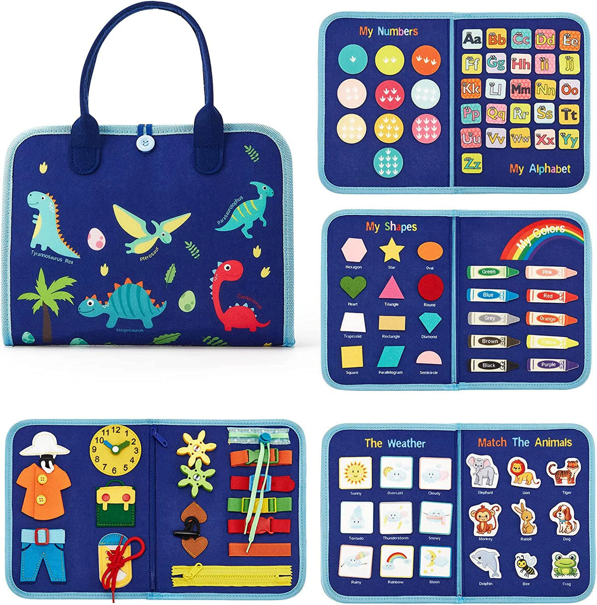 Tableau d'Éveil Montessori Sensoriel – 16 Activités Motrices