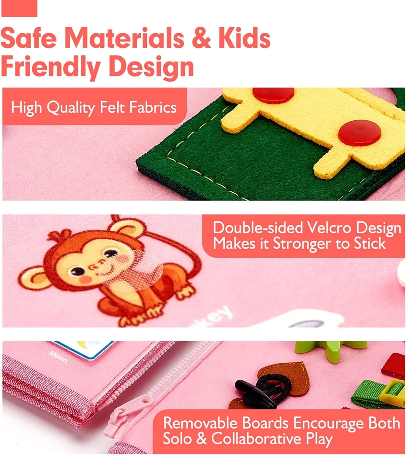 Montessori Toys Busy Board Sensory Activity Developing Board for Motor Skills,Learning Board for Toddlers  Birthday gift