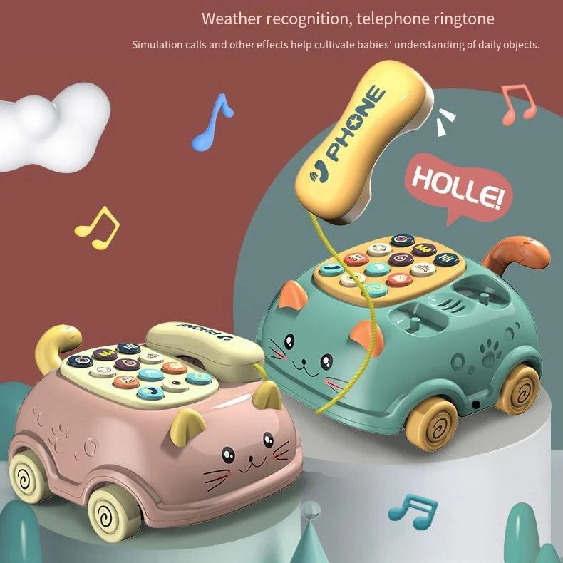 Baby Storyteller Electric Toy Children's Educational Early Learning Simulated Telephone Car Model with Light Music