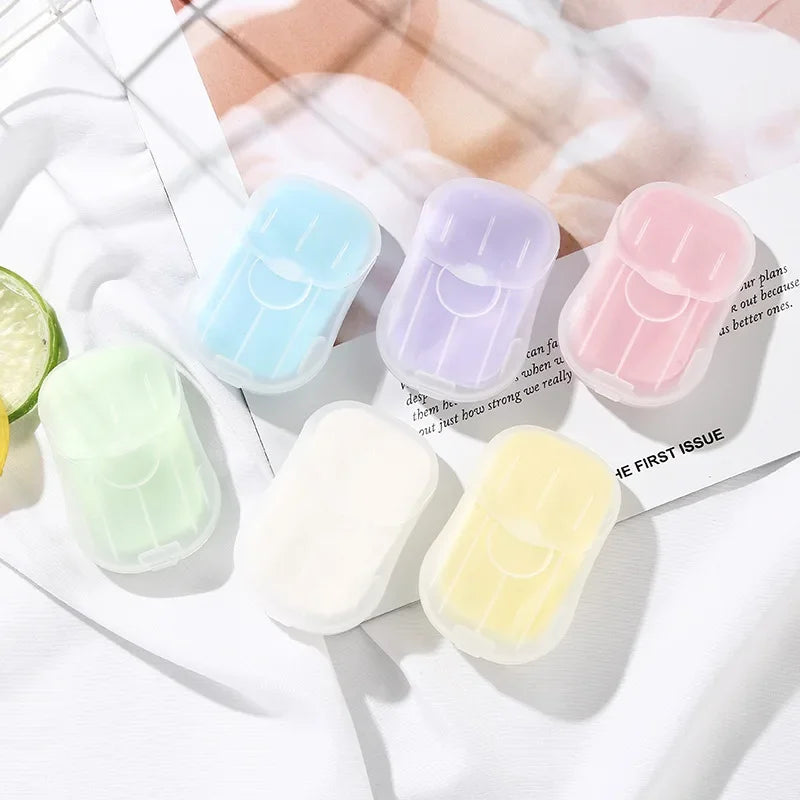 Savon Papier Jetable 50 Pièces — Boîte Pocket pour Voyage & Camping