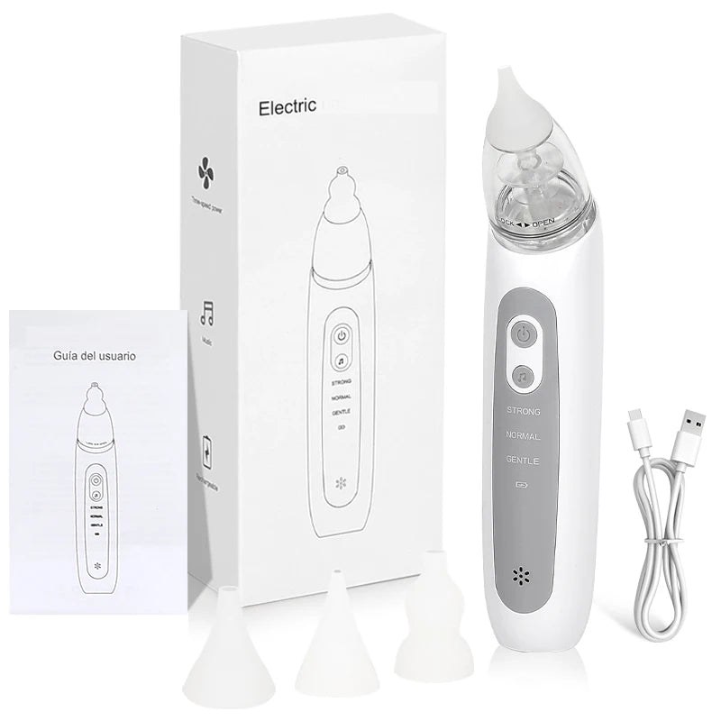 Nasal Aspirator for Baby Electric Nose Aspirator for Toddler Nose Sucker Automatic Nose Cleaner with Music and 3 Silicone Tips
