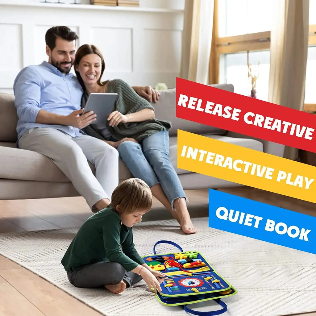 Montessori Toys Busy Board Sensory Activity Developing Board for Motor Skills,Learning Board for Toddlers  Birthday gift