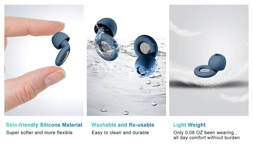 Bouchons d'Oreilles Anti-Bruit 25dB — Silicone Doux Réutilisables