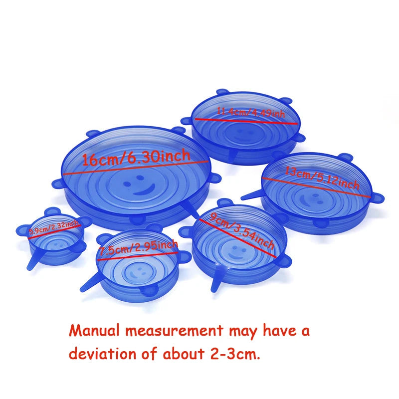 Couvercles Silicone Extensibles 6 Pièces — Conservation Alimentaire Réutilisable