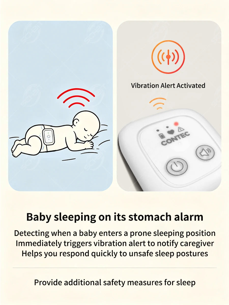 Moniteur de Respiration Bébé — Capteur Abdominal avec Alarme Vibration & Son