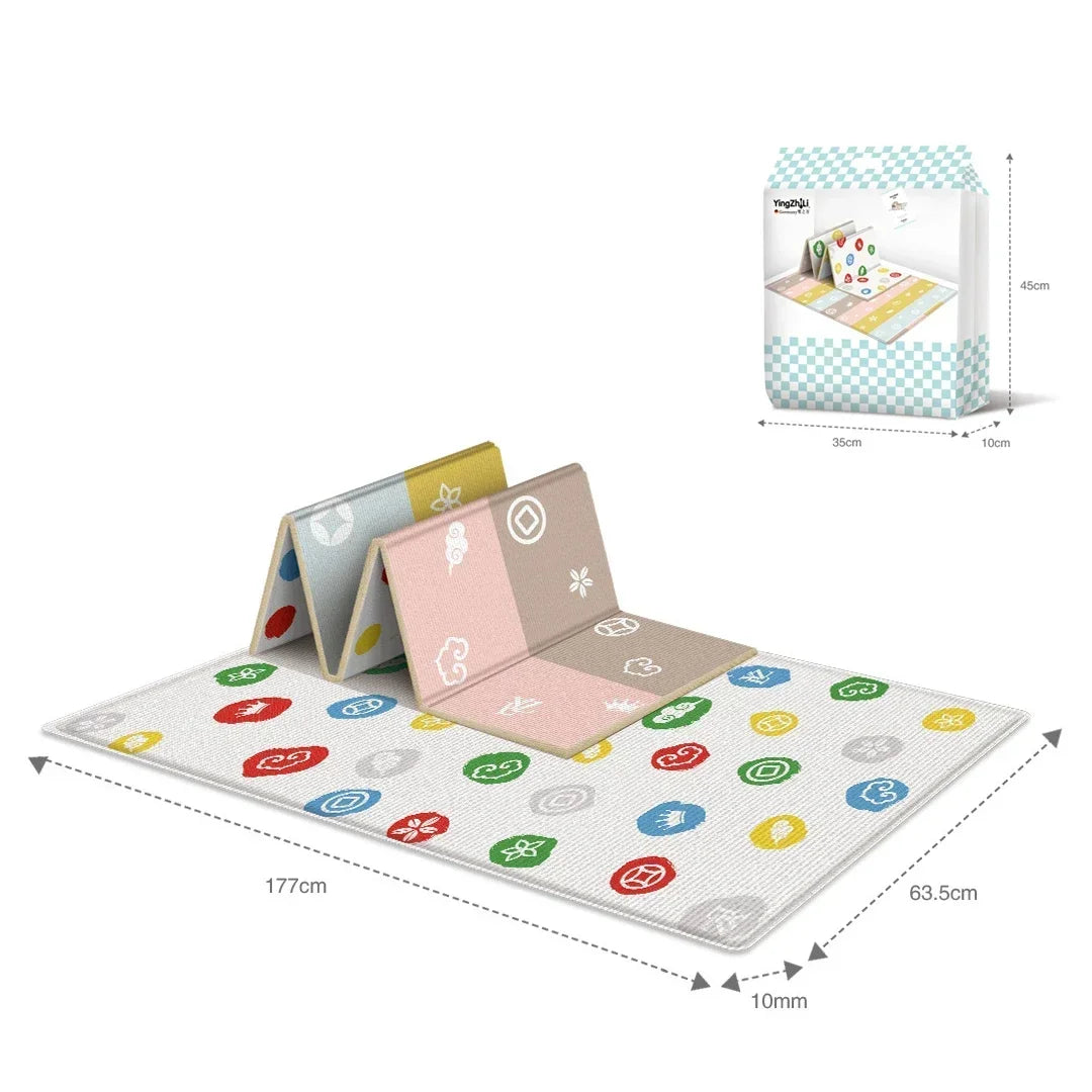 Tapis de Jeu Pliable Double Face – Antidérapant & Éducatif