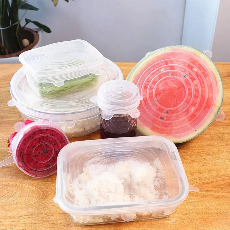 Couvercles Silicone Extensibles 6 Pièces — Conservation Alimentaire Réutilisable