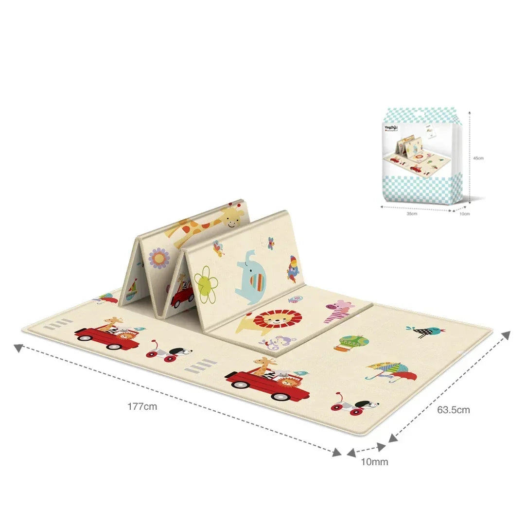 Tapis de Jeu Pliable Double Face – Antidérapant & Éducatif