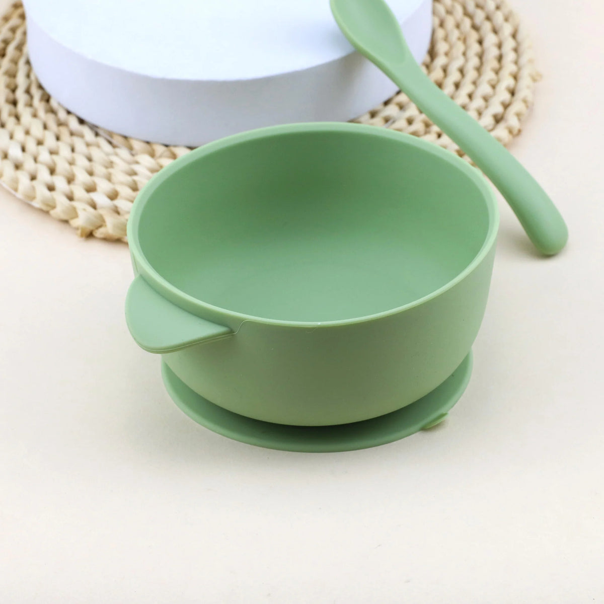 Bol Silicone Bébé 3 Pièces avec Couvercle & Ventouse — Set Repas Complet