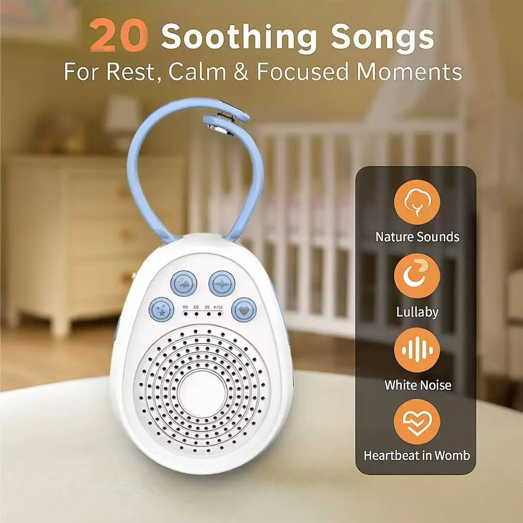 Baby White Noise Machine, Sleep in 3 Minutes, 20 Soothing Sounds, Portable USB Mini Sleep Device for Newborn, Travel & Crib