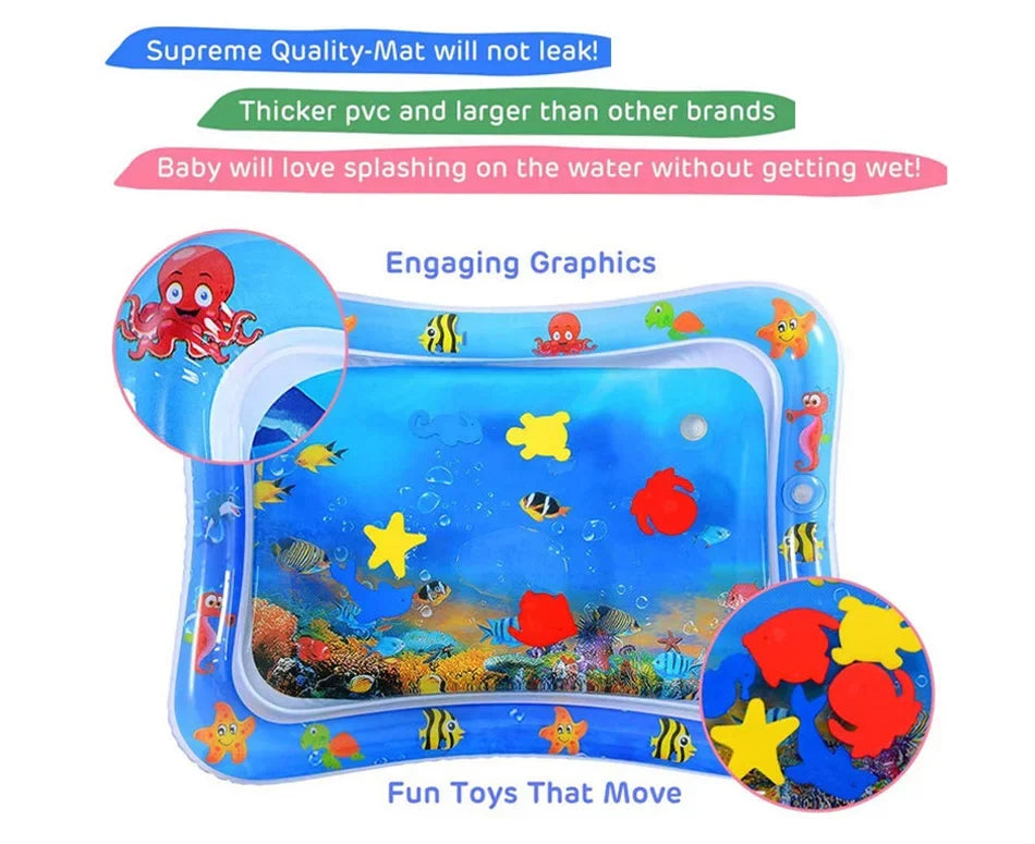 Baby Play Mat Inflatable Water Cushion PVC Infant Tummy Time Toddler Water Pad For Kids Early Education Developing Activity Toys