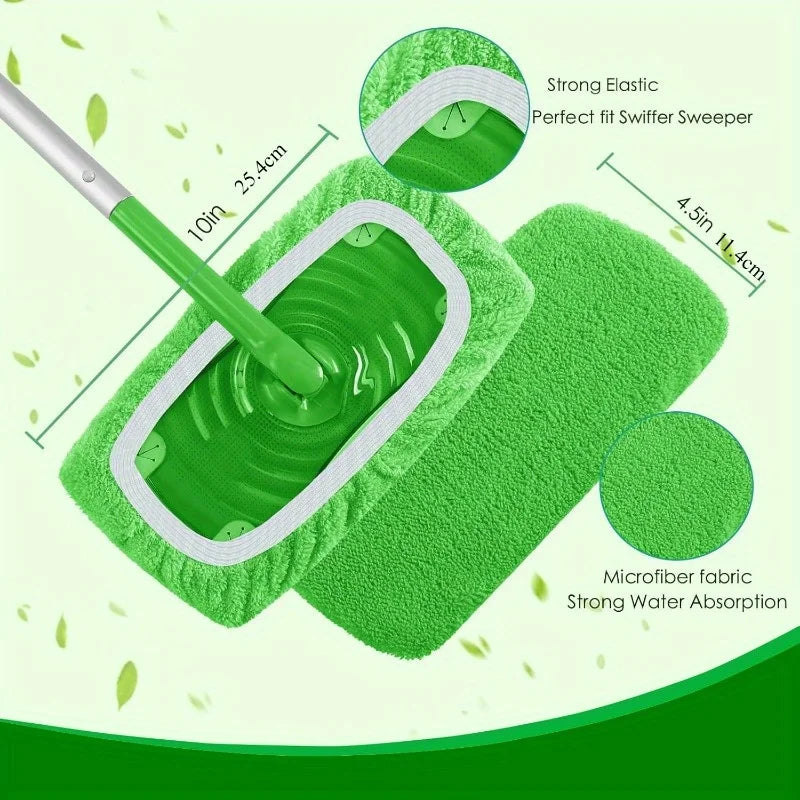 Tampons de Serpillière Réutilisables en Microfibre — Lot de 2 ou 4