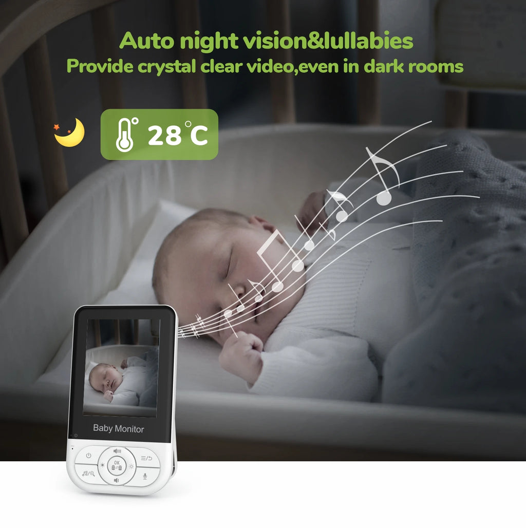 2.8-inch Wireless Intercom Baby Camera with Temperature Display Baby Monitor Babysitter