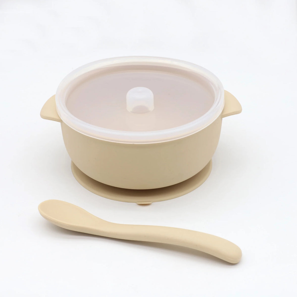 Bol Silicone Bébé 3 Pièces avec Couvercle & Ventouse — Set Repas Complet